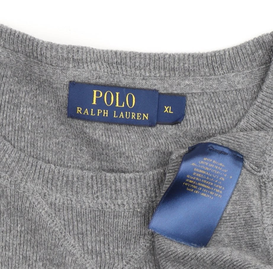 Polo Ralph Lauren Men's Grey V-Neck Wool Pullover XL