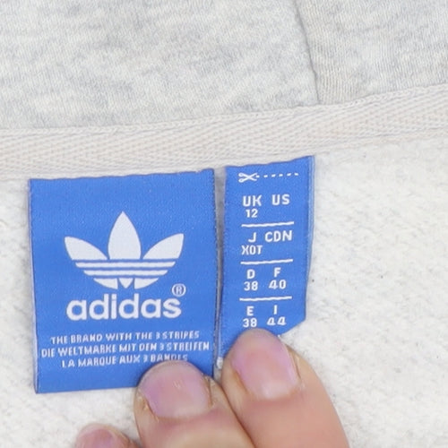 Adidas Grey Unisex Hoodie, Size 12, Full Zip, Casual