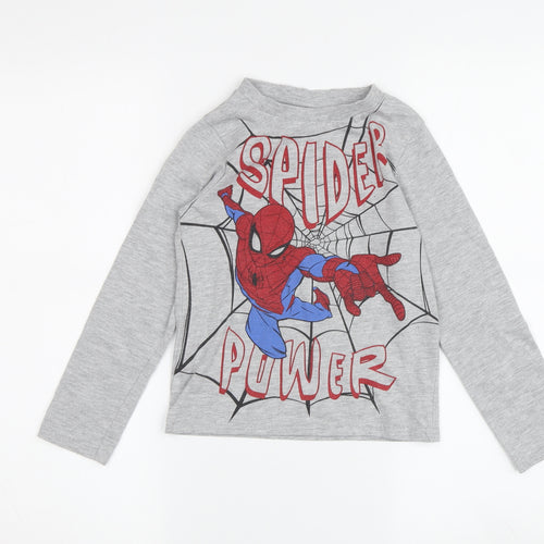 Boys Grey Spider-Man Long Sleeve T-Shirt Size 5-6 Years