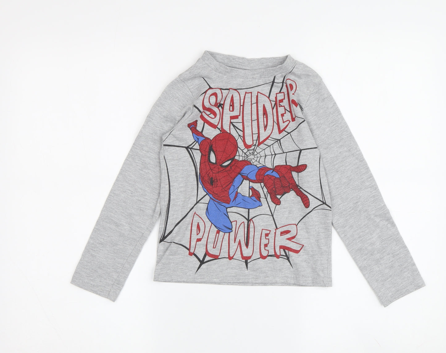 Boys Grey Spider-Man Long Sleeve T-Shirt Size 5-6 Years