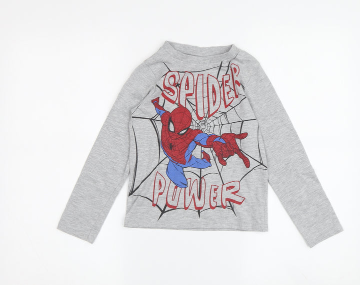 Boys Grey Spider-Man Long Sleeve T-Shirt Size 5-6 Years