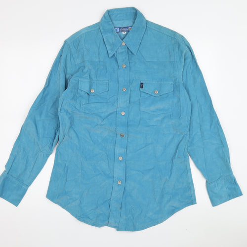 Lee Blue Corduroy Button-Up Shirt Medium