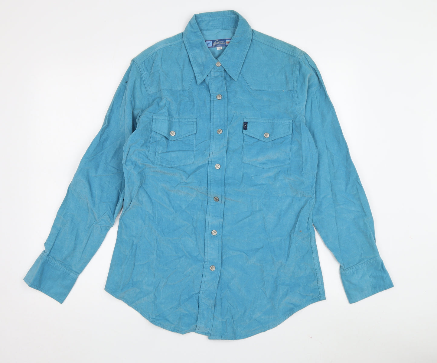 Lee Blue Corduroy Button-Up Shirt Medium