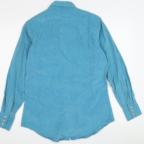 Lee Blue Corduroy Button-Up Shirt Medium