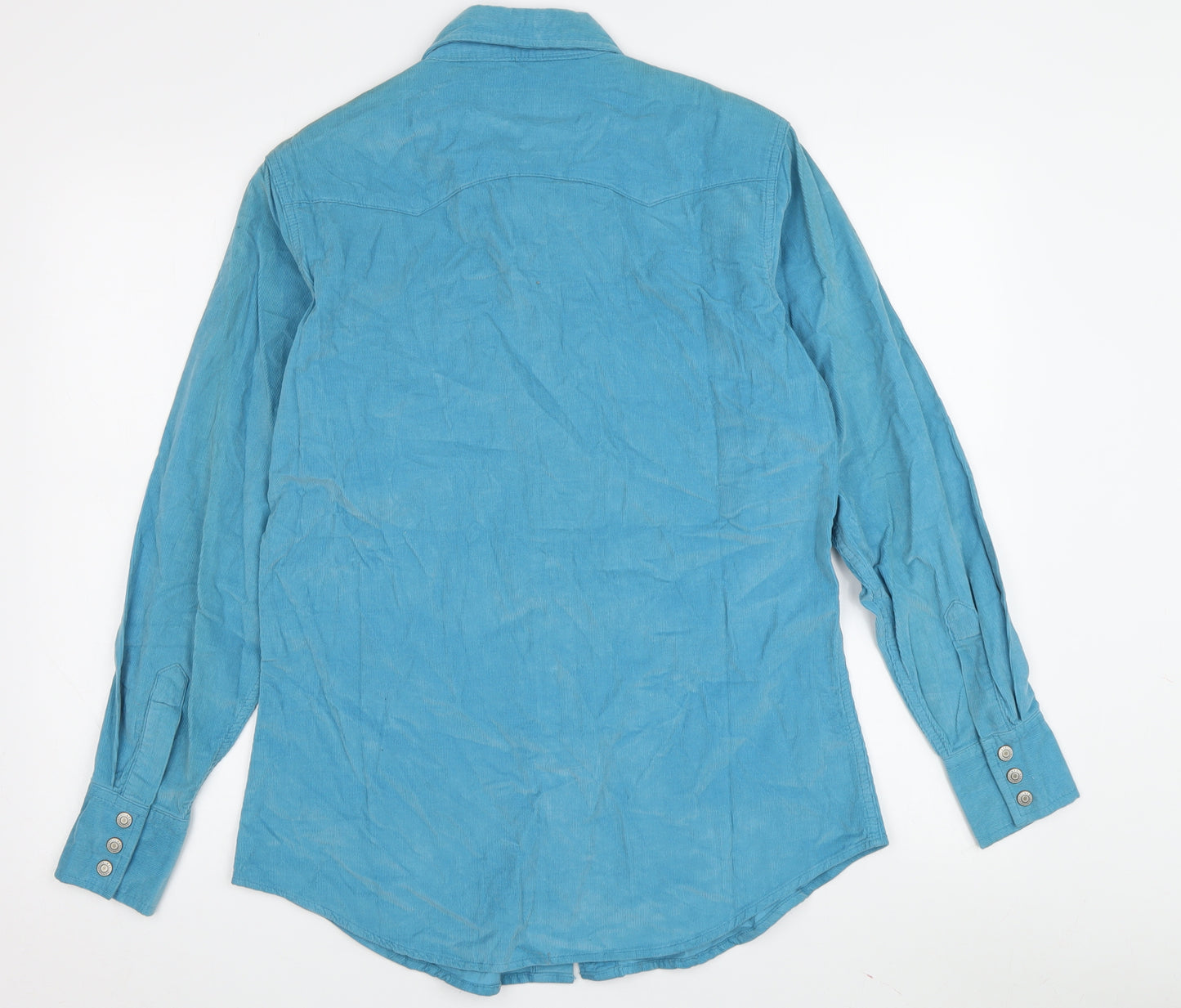 Lee Blue Corduroy Button-Up Shirt Medium