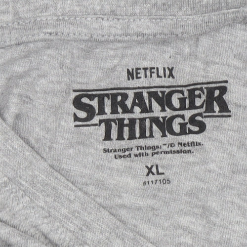 Netflix Stranger Things XL Grey T-Shirt - Hellfire Club