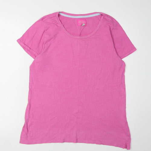 Joules Women's Pink Basic T-Shirt Size 14 - Casual Comfort
