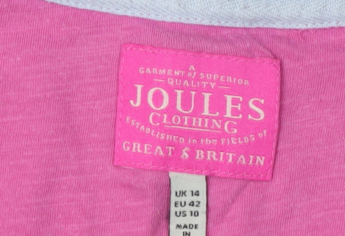 Joules Women's Pink Basic T-Shirt Size 14 - Casual Comfort