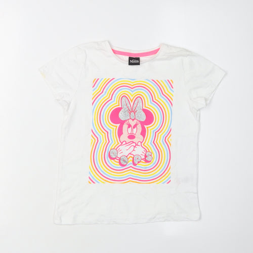 Disney Minnie Mouse Girls' White T-Shirt 6-7 Years