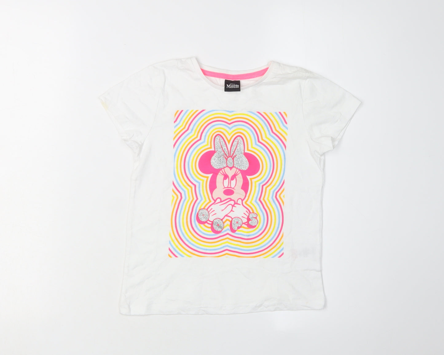 Disney Minnie Mouse Girls' White T-Shirt 6-7 Years