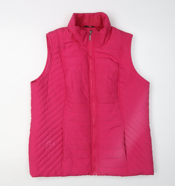 M&Co Women's Pink Puffer Waistcoat Size 14