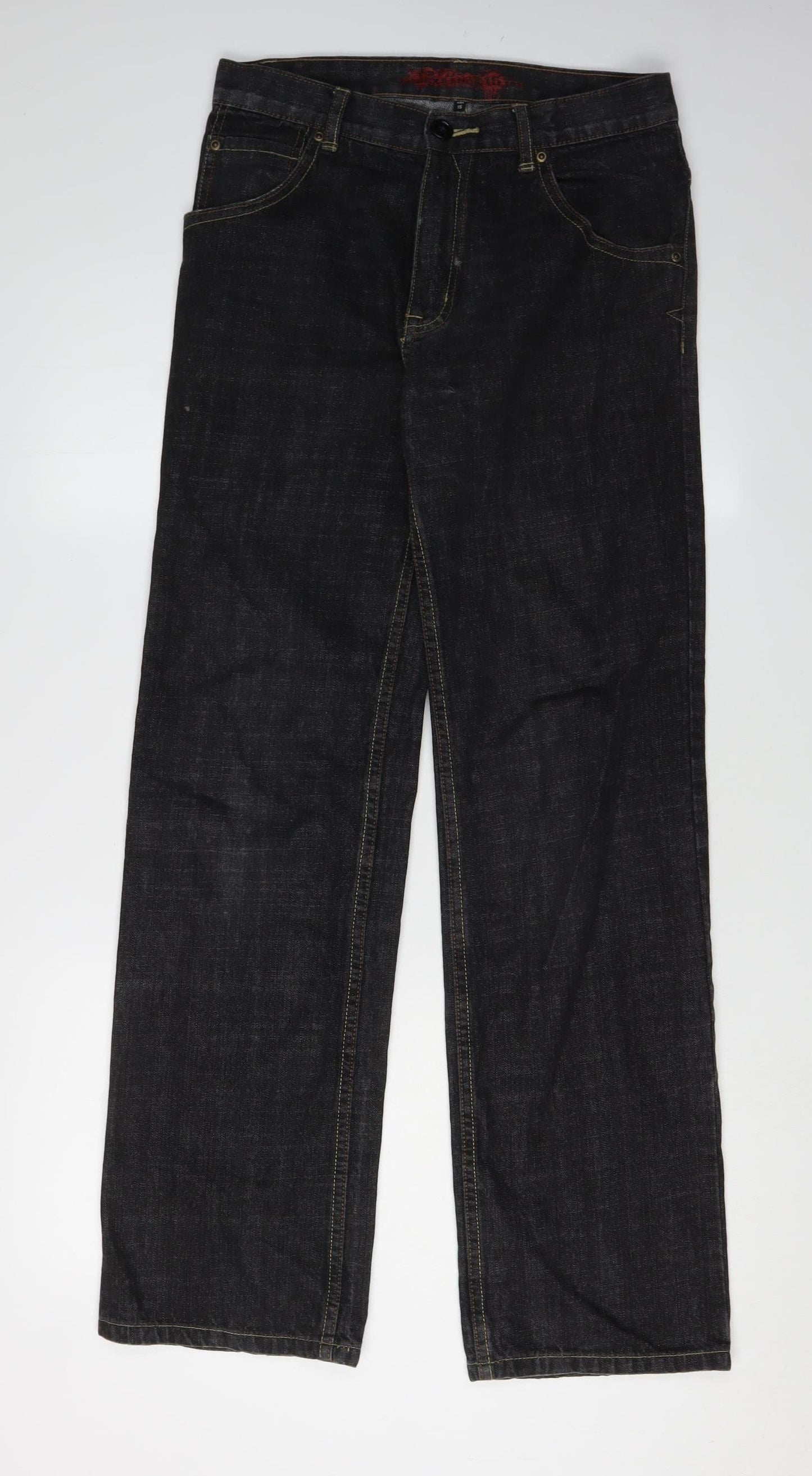 Debenhams Boys Black Straight Jeans Age 15 Regular Fit