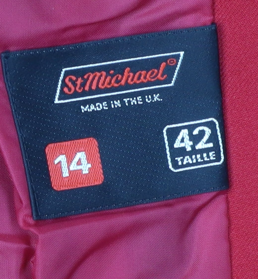 St Michael Women's Red Blazer, Size 14