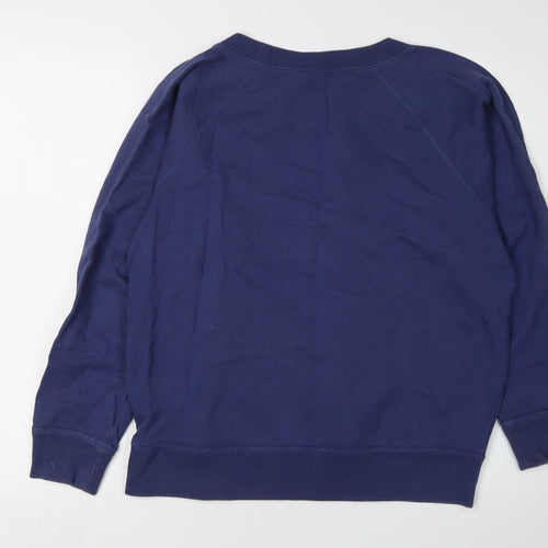 J.Crew Women's Blue Embroidered Pullover Sweatshirt M