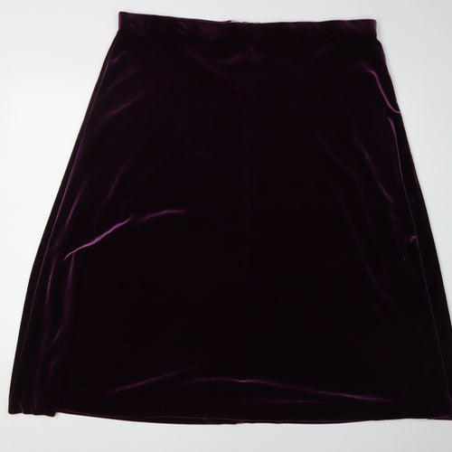 Spirito di Artigiano Women's Velvet Midi Skirt - Purple, Size 26