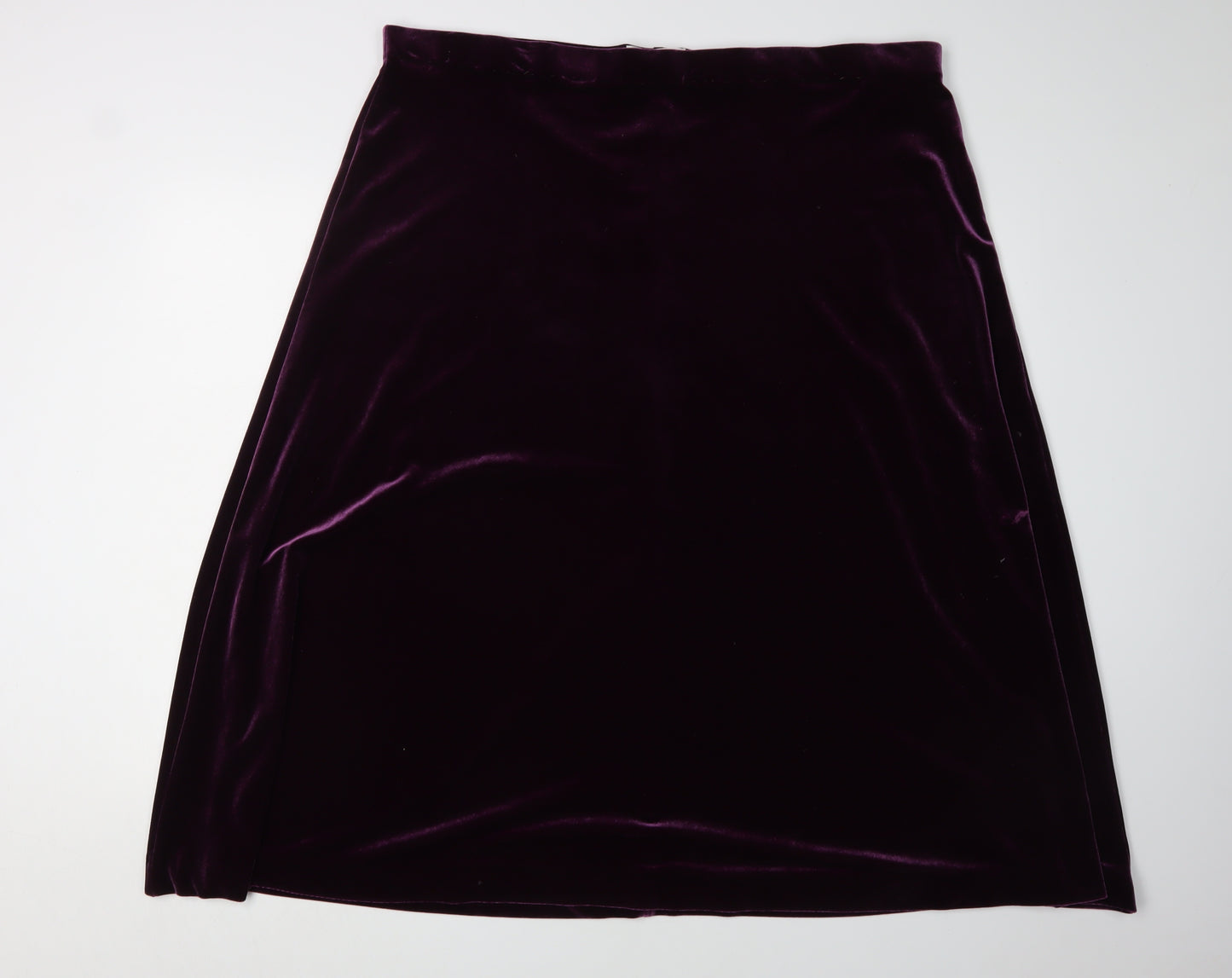 Spirito di Artigiano Women's Velvet Midi Skirt - Purple, Size 26