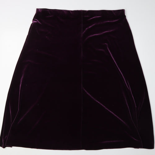 Spirito di Artigiano Women's Velvet Midi Skirt - Purple, Size 26
