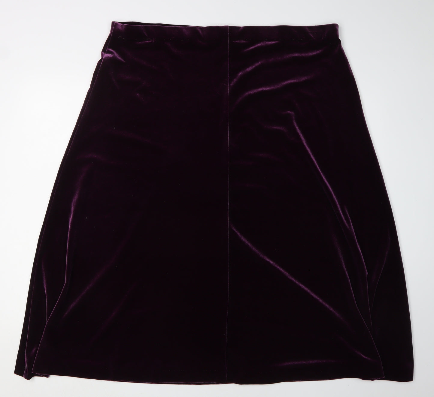 Spirito di Artigiano Women's Velvet Midi Skirt - Purple, Size 26