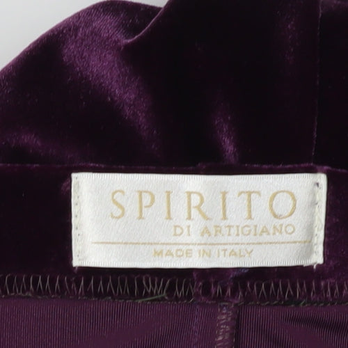 Spirito di Artigiano Women's Velvet Midi Skirt - Purple, Size 26