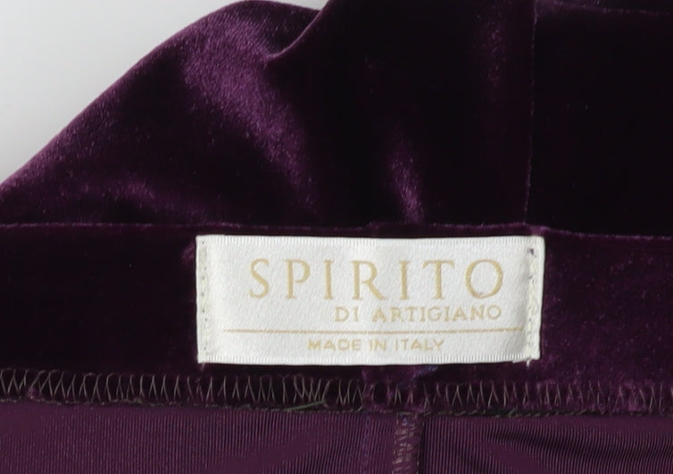 Spirito di Artigiano Women's Velvet Midi Skirt - Purple, Size 26