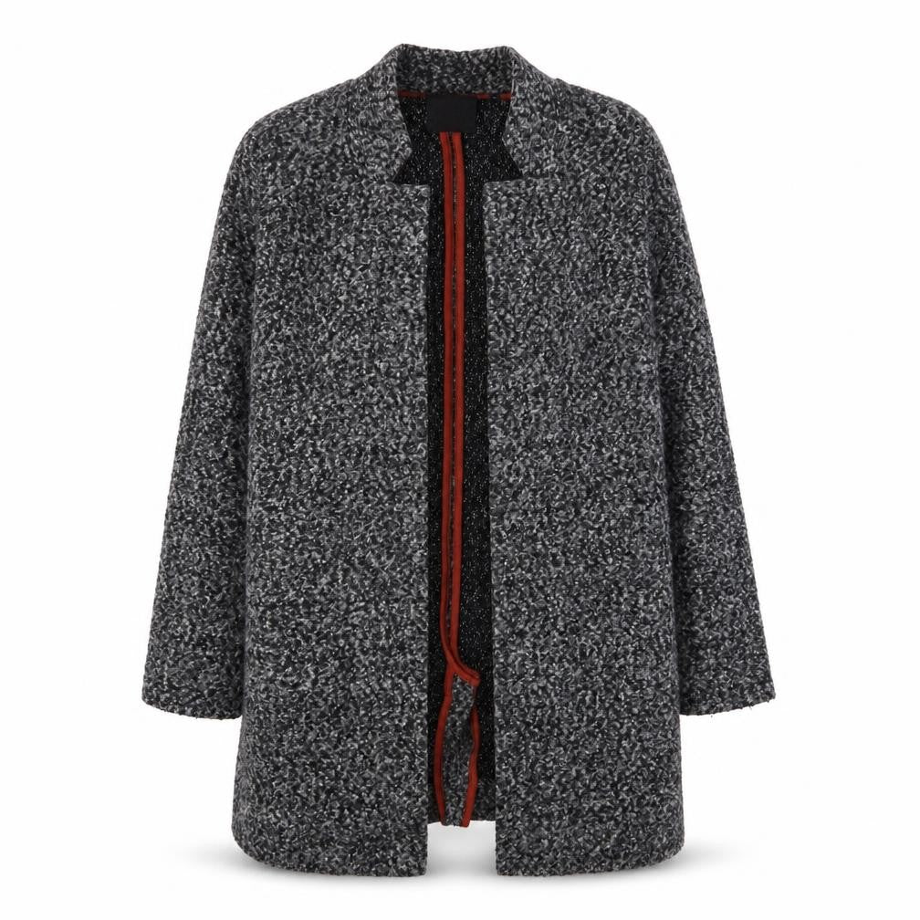 Front view of Next Women's Black Cardigan, size 12, Collared Knit