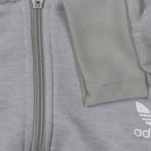 Adidas Grey 1/2 Zip Hoodie L Unisex Adults