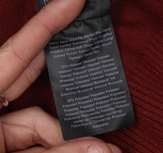 s.Oliver Women's Red V-Neck Cardigan, Size 14 Regular