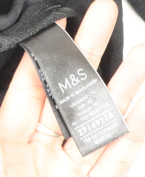 Marks and Spencer Women's Black Full Zip Sweatshirt, Size 14