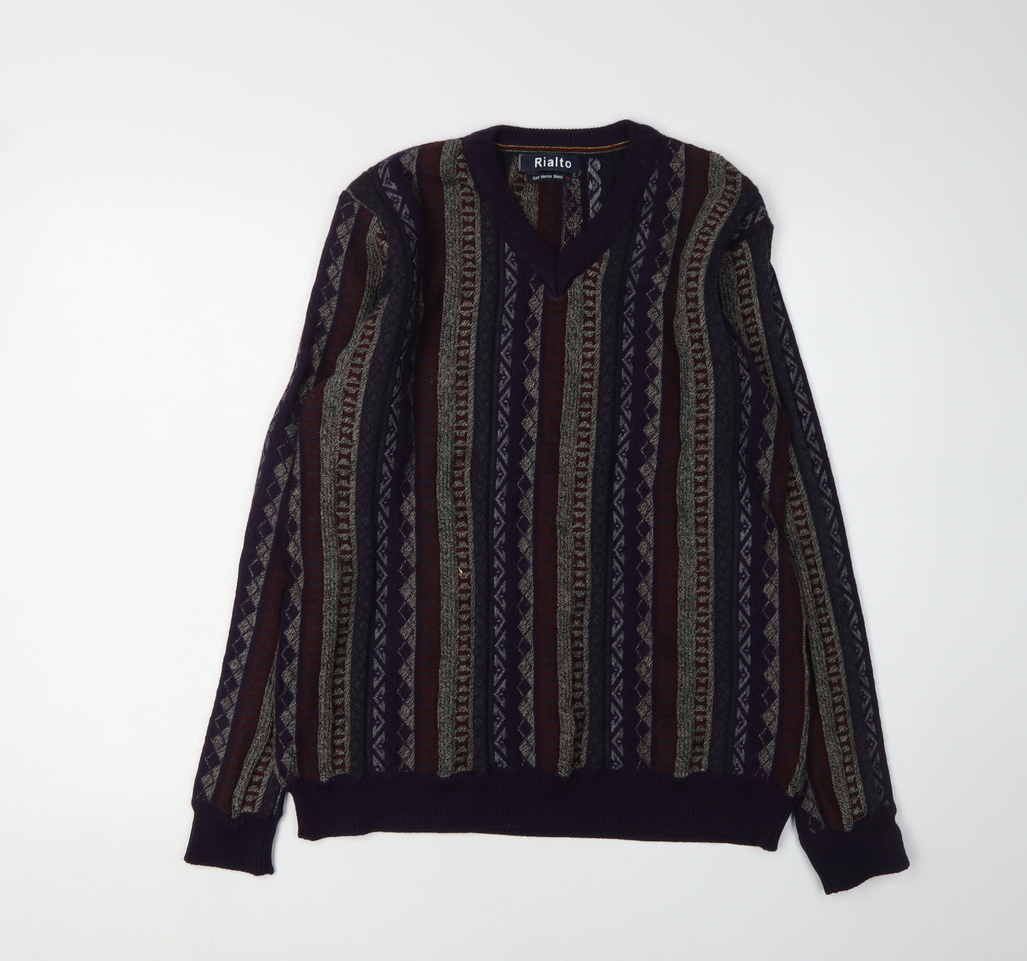 Rialto Men's Multicoloured Pullover Jumper, Size M