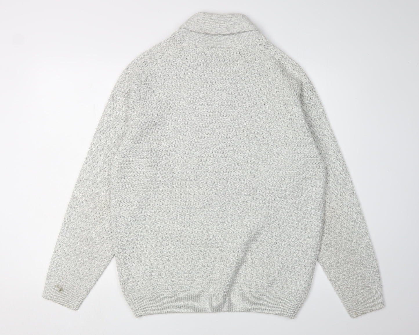 Next Men’s Grey Henley Jumper Size L Acrylic Wool