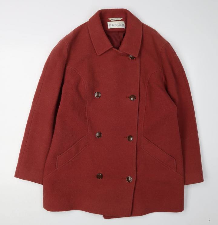 Eastex Women's Red Wool Pea Coat Size 14 Classic