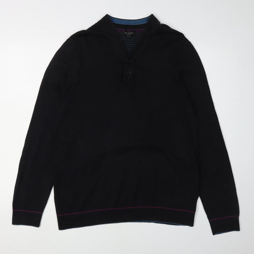 Ted Baker Men's Black Henley Jumper Size L