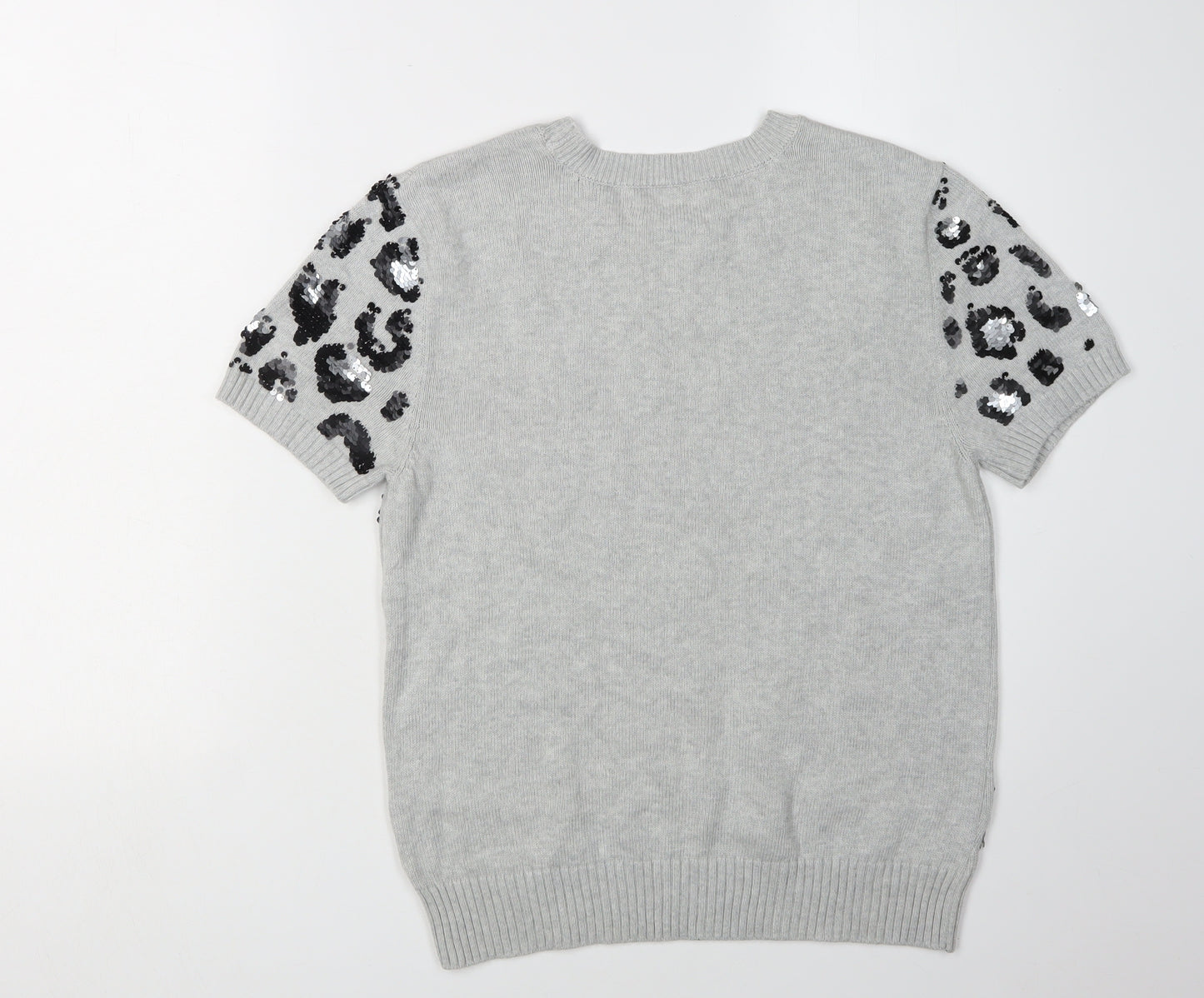 Marks and Spencer Women's Grey Sequin Animal Print Jumper