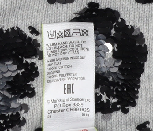 Marks and Spencer Women's Grey Sequin Animal Print Jumper