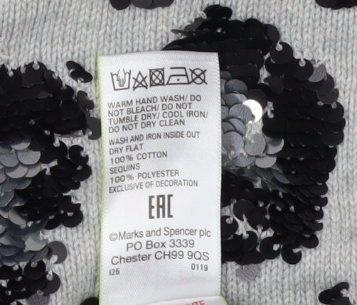Marks and Spencer Women's Grey Sequin Animal Print Jumper