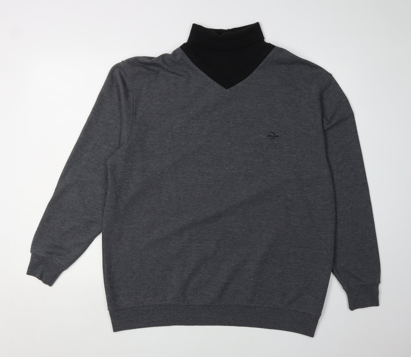 Swallow Men's Black Henley Jumper Large - Casual Knitwear
