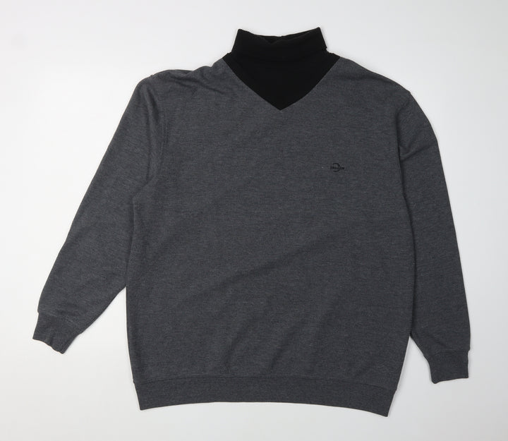 Swallow Men's Black Henley Jumper Large - Casual Knitwear