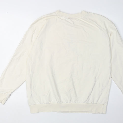 Barbie Womens White Logo Pullover Sweatshirt 16-18
