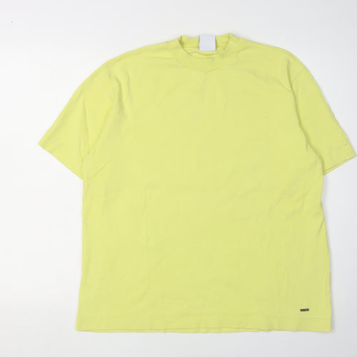 Zara Men's Yellow Crew Neck T-Shirt M