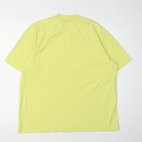 Zara Men's Yellow Crew Neck T-Shirt M