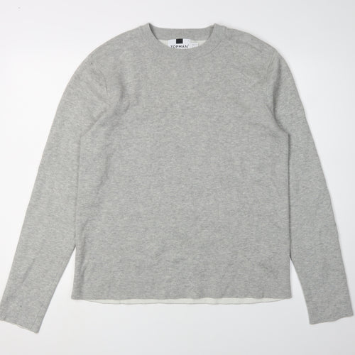 Topman Men's Grey Pullover Jumper Medium, Casual Comfort