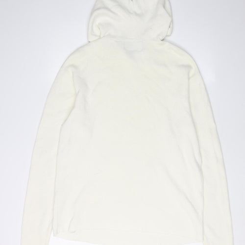 Pull & Bear Men's Ivory Hooded Pullover Jumper M