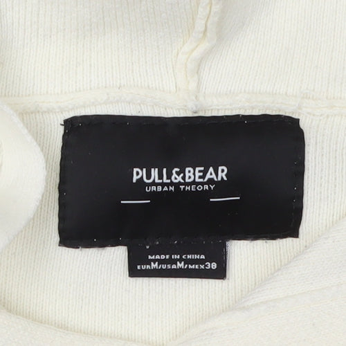 Pull & Bear Men's Ivory Hooded Pullover Jumper M