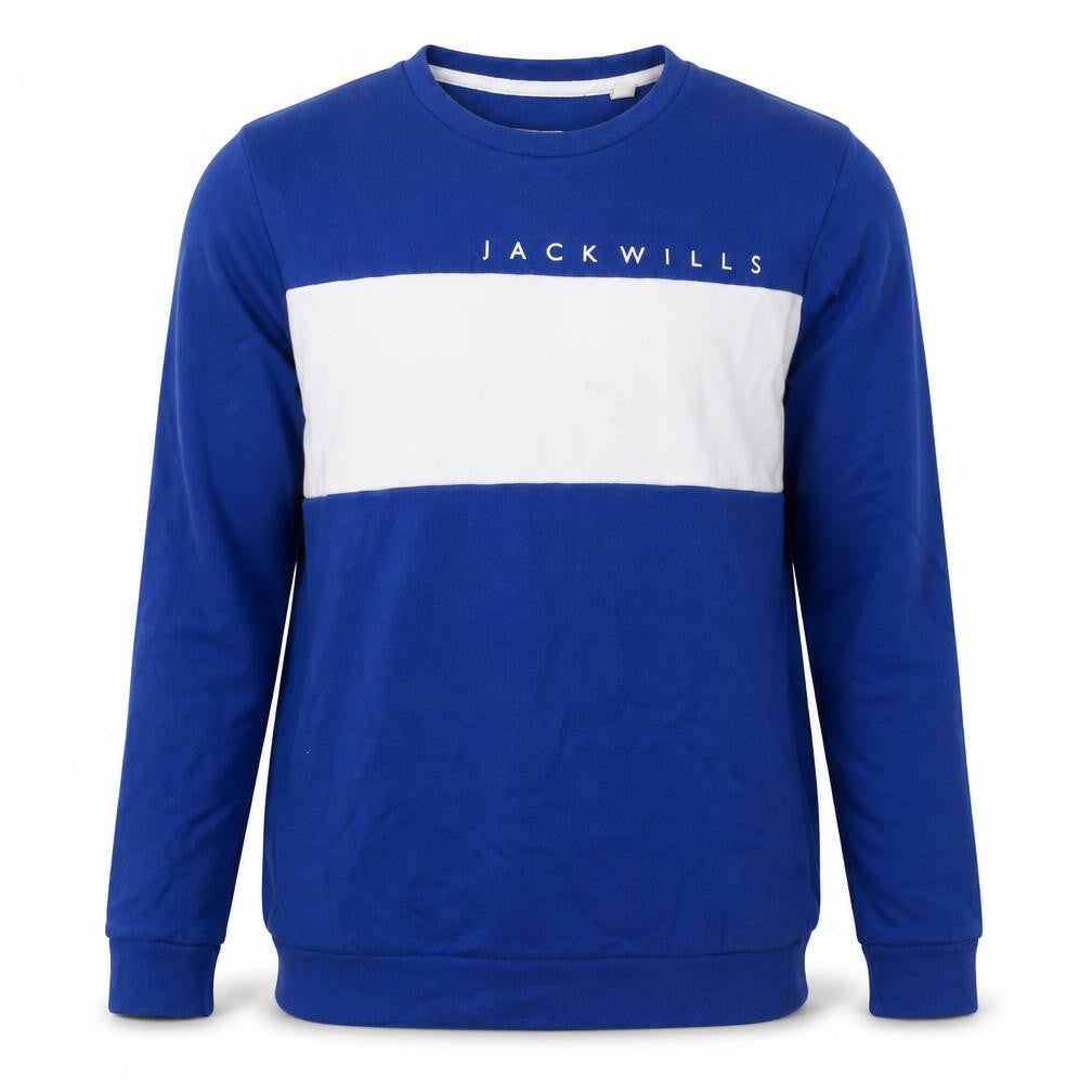 Front view of Jack Wills Men's Blue Pullover Sweatshirt M