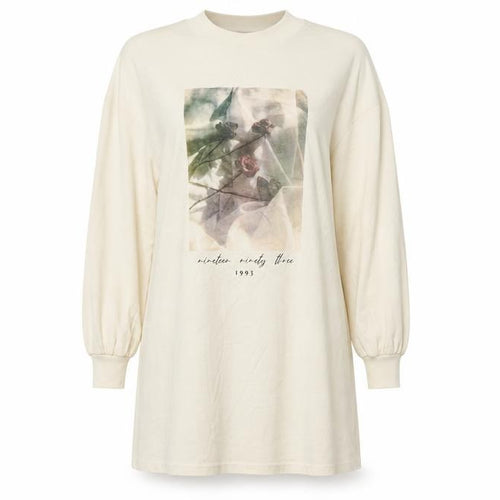 ASOS DESIGN Women's Ivory Graphic T-Shirt Dress, Size 8