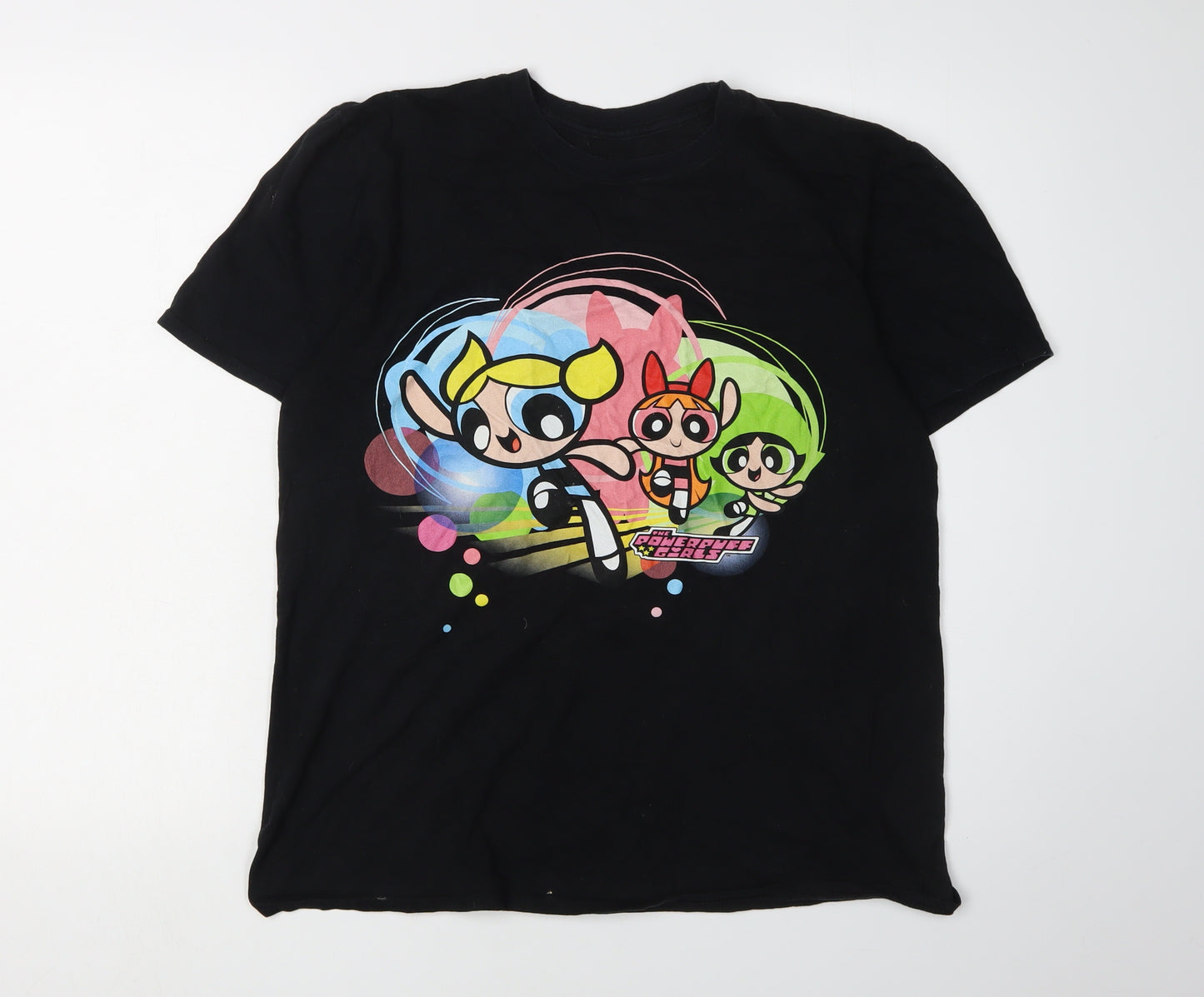 Powerpuff Girls Black T-Shirt M Unisex Adults Cotton