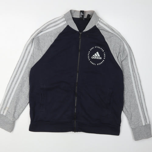 Adidas Women's Blue/Grey Full Zip Sweatshirt Size M