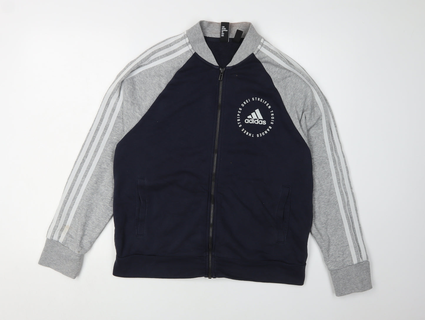 Adidas Women's Blue/Grey Full Zip Sweatshirt Size M