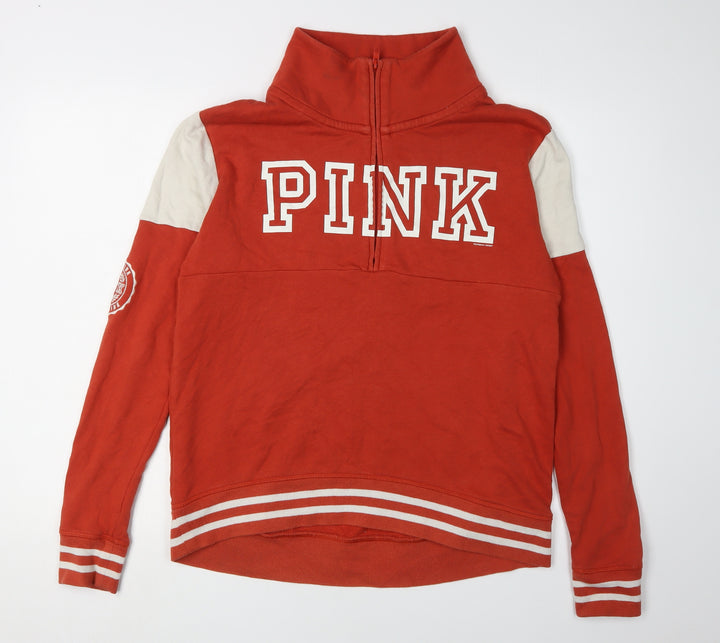 Victoria's Secret PINK Red 1/4 Zip Sweatshirt - Women S