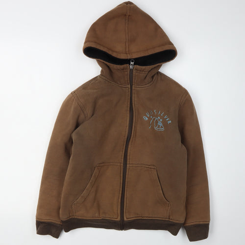 Quiksilver Boys' Brown Fleece Hoodie, Full Zip, 11-12 Years